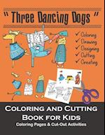 3-Dancing Dogs coloring and cutting books for kids