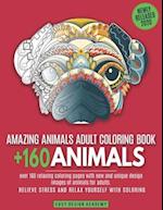 Amazing animals adult coloring book