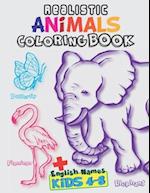 Realistic Animals Coloring Book for Kids Ages 4-8