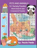 Pets and Animals 52 Variety Puzzles: Word Search and Crossword Puzzles 