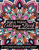 Bible Verse Coloring book with Mandala Background in Thick Bold Outline for Senior Adults