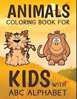 Animals Coloring Book For Kids With ABC Alphabet