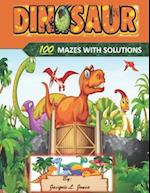 Dinosaur 100 Mazes with Solutions