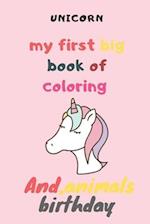 UNICORN my first big book of coloring animals birthday