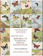 Butterflies #1 Traditional Outlines Coloring Book