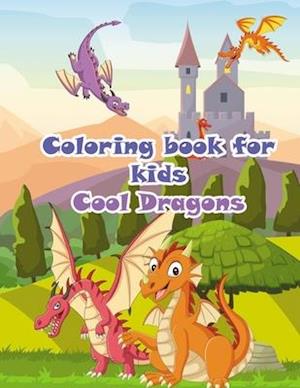 Coloring book for kids cool dragon