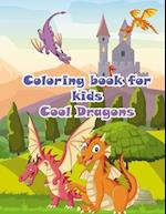 Coloring book for kids cool dragon