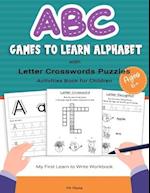 ABC Game to Learn Alphabet with Letter Crosswords Puzzles Activities Book for Children Ages 6+