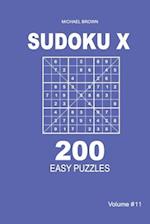 Sudoku X - 200 Easy Puzzles 9x9 (Volume 11)