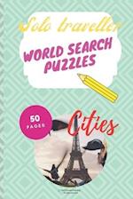 Solo traveller. : World search puzzles. Cities. 