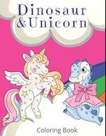 Dinosaur and Unicorn Coloring Book