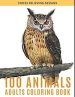 100 Animals Adults Coloring Book