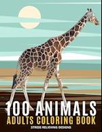 100 Animals Adults Coloring Book