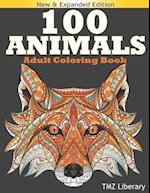 100 Animals Adult Coloring Book