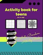 Activity book for teens 10-14 years /Anti-Boredom Activity Book/ sudoku/ mazes/ mandalas