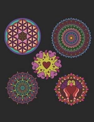 Mandala black background coloring book