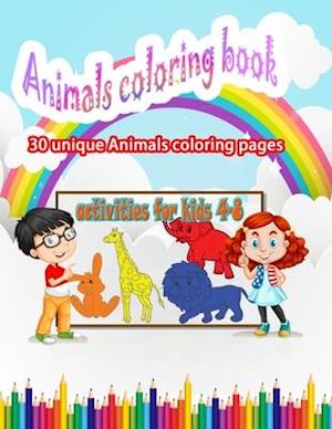 Animals Coloring Book, Activities for Kids 4-8