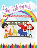 Animals Coloring Book, Activities for Kids 4-8