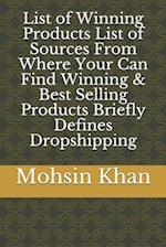 List of Winning Products List of Sources From Where Your Can Find Winning & Best Selling Products Briefly Defines Dropshipping