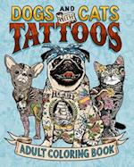 Dogs and Cats with Tattoos Adult Coloring Book