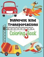 Different kind Transportations Coloring Book