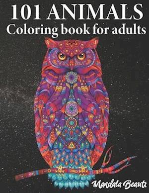 101 animals coloring book for adults