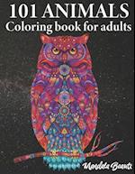 101 animals coloring book for adults