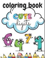 Cute Digits Coloring Book
