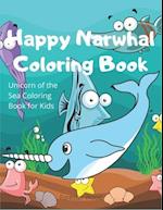 Happy Narwhal Coloring Book