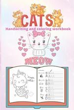 Cats Handwriting and coloring workbook