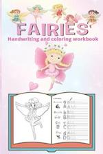 fairies Handwriting and coloring workbook
