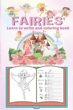 fairies Learn to write and coloring book