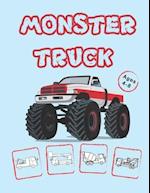 Monster Truck Coloring Book for Kids Ages 4-8