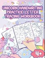 Unicorn Handwriting Practice Letter Tracing Workbook