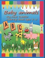 Baby animals my first toddler coloring Book ages 3-5