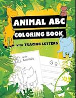 Animal ABC Coloring Book with Tracing Letters