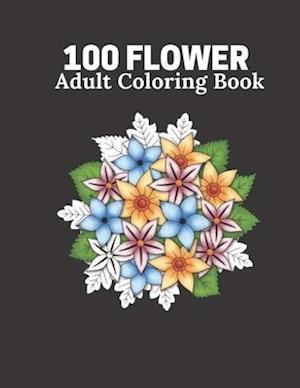 100 Flower Adult Coloring Book