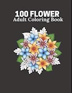 100 Flower Adult Coloring Book