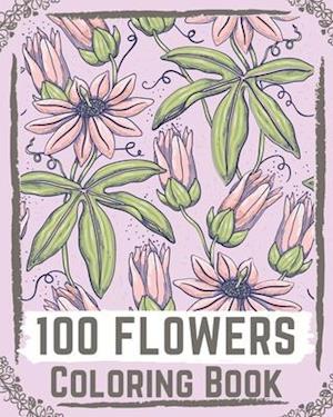 100 Flowers Coloring Book