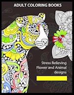 Adult Coloring Books Stress Relieving Flower And Animal Designs