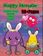 Happy Monster Coloring Book for Kids