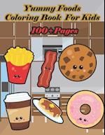 Yummy Foods Coloring Book for Kids