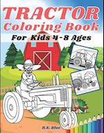 Tractor Coloring Book For Kids Ages 4-8