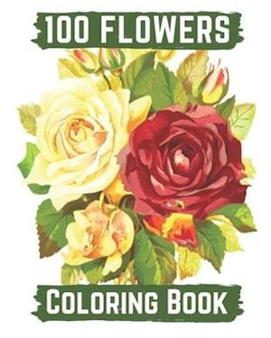 100 flowers coloring book