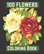 100 flowers coloring book