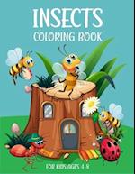 Insects coloring books for kids ages 4-8