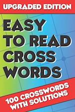 Easy to Read Crosswords: Crossword Puzzle Books for Adults, Crossword for Men and Women, Crossword Puzzles for Adults Large Print, Challenging Crosswo