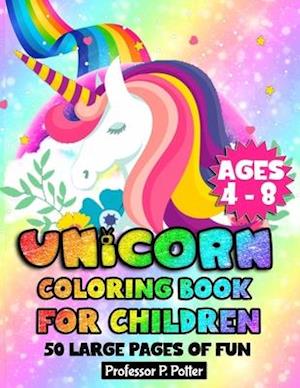 Unicorn coloring book for children ages 4-8