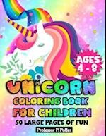 Unicorn coloring book for children ages 4-8