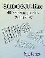 SUDOKU-like: 40 Extreme puzzles, 2020/08 